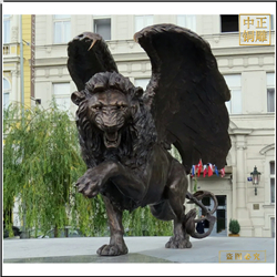 鑄銅關公 景觀大型帶翅膀銅獅子