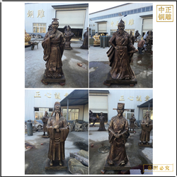 鑄銅關公 古代銅雕人像廠家