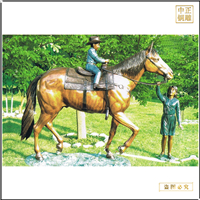 鑄銅關(guān)公 景觀人物騎馬銅雕塑