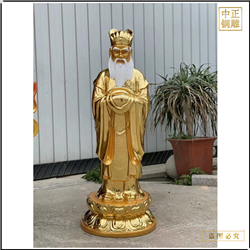 鑄銅關公 貼金站像佛像