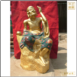 鑄銅關(guān)公 彩繪十八羅漢佛像雕塑