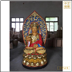 鑄銅關(guān)公 純銅貼金西方三圣佛像