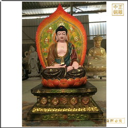 鑄銅關公 帶背光釋迦牟尼佛銅像