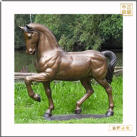 鑄銅關(guān)公 園林銅馬雕塑擺件