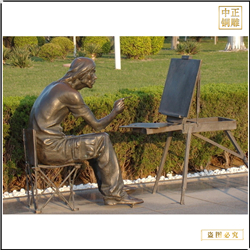 鑄銅關(guān)公 廣場(chǎng)畫(huà)畫(huà)人物銅雕塑