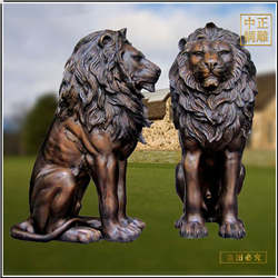 鑄銅關(guān)公 鑄銅獅子圖片