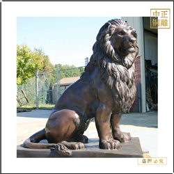 鑄銅關(guān)公 坐姿銅獅子雕塑