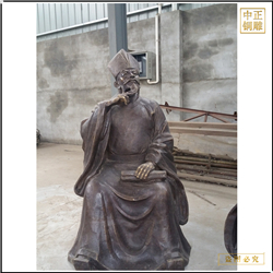 鑄銅關公 古代人物坐像