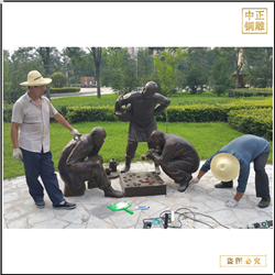 鑄銅關(guān)公 園林下鄉(xiāng)棋人物雕塑