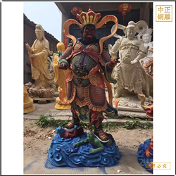 鑄銅關公 彩繪四大天王菩薩