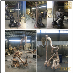 鑄銅關公 美女彈音樂人物銅雕塑