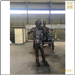 鑄銅關公 拉小提琴人物雕塑鑄造