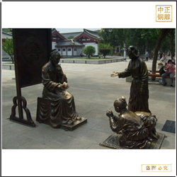鑄銅關公 步行街古代人物磕頭銅雕塑
