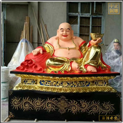 鑄銅關公 銅雕五福臨門彌勒佛擺件