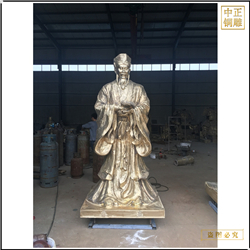 鑄銅關公 站像鎏金朱熹銅雕塑鑄造