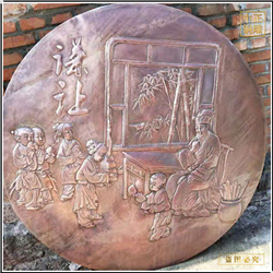 鑄銅關公 圓形景觀銅浮雕