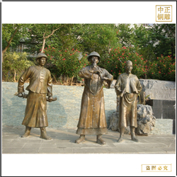 鑄銅關(guān)公 古代將軍用望眼鏡雕塑