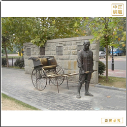 鑄銅關(guān)公 公園拉車人物雕塑鑄造