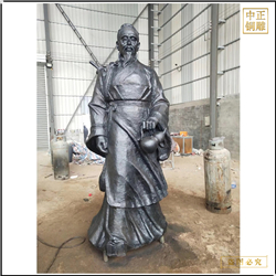 鑄銅關公 古代人物拎酒壺出行銅雕塑