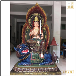 鑄銅關公 寺廟大型文殊普賢坐像