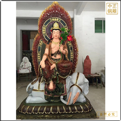 鑄銅關公 廠家供應寺廟文殊普賢佛像