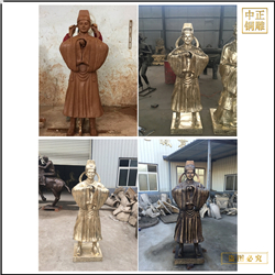鑄銅關公 古代行禮人物雕塑鑄造