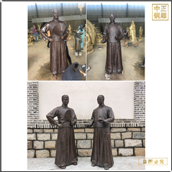 鑄銅關(guān)公 旅游景點(diǎn)古代人物銅雕擺件定做