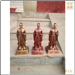 鑄銅關(guān)公 彩繪小型古代人物雕塑擺件