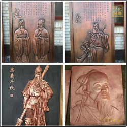 鑄銅關(guān)公 校園文化墻浮雕定制