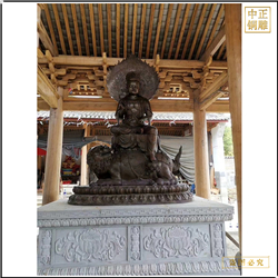 鑄銅關公 供奉文殊普賢菩薩銅像