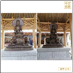 鑄銅關(guān)公 文殊普賢坐大象銅佛像鑄造