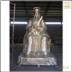 鑄銅關(guān)公 貼金大型徐若木銅雕塑