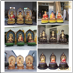 鑄銅關公 寺廟西方三圣銅像擺件