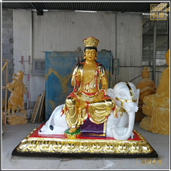 鑄銅關公 彩繪文殊普賢銅佛像批發