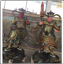 鑄銅關公 純銅四大天王菩薩像擺件