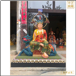 鑄銅關公 騎坐騎諦聽地藏王菩薩銅佛像