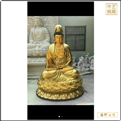 鑄銅關公 金色觀音菩薩銅佛像