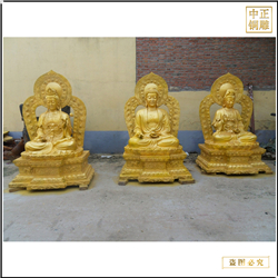 鑄銅關公 西方三圣佛像批發廠