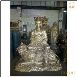 鑄銅關公 文殊普賢菩薩彩繪神像