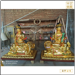 鑄銅關公 定做寺廟文殊普賢銅像