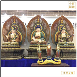 鑄銅關公 鑄銅西方三圣銅像廠家