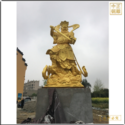 鑄銅關(guān)公 貼金四大天王銅佛像定制