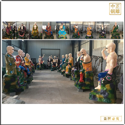 鑄銅關(guān)公 供應(yīng)十八羅漢銅像擺件