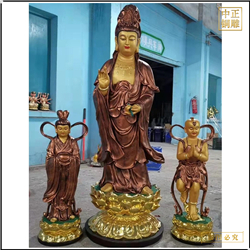 鑄銅關公 寺廟童男童女觀音菩薩像