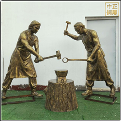 鑄銅關(guān)公 人物打鐵銅雕塑