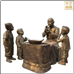 鑄銅關(guān)公 吹糖人景觀人物銅雕塑
