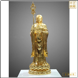 鑄銅關(guān)公 鑲寶貼金地藏菩薩佛像