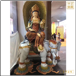 鑄銅關(guān)公 文殊普賢菩薩銅佛像廠家制作