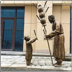 鑄銅關(guān)公 步行街小女買糖胡人物銅雕塑