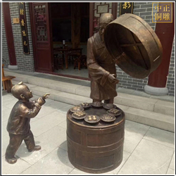 鑄銅關(guān)公 步行街商店人物銅雕塑